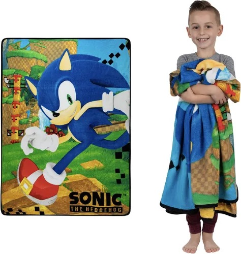 Vista 5 de Franco Sonic The Hedgehog - Toalla con capucha + Sonic The Hedgehog Super Soft Micro Raschel