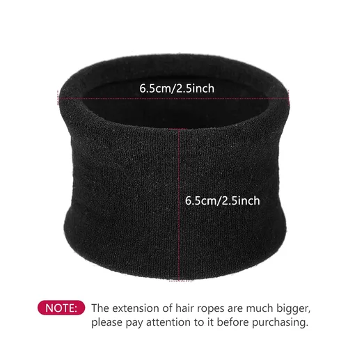 Vista 2 de EBOOT 20 piezas de gomas elásticas de algodón grandes para cabello, bandas para cola de caballo, cintas para la cabeza para cabello grueso, pesado