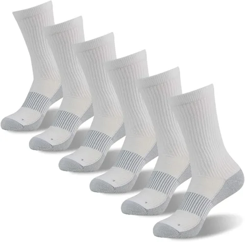 Vista 14 de FOOTPLUS Calcetines de compresión de cobre para senderismo, unisex, con suela acolchada y soporte de arco atlético, calcetines para correr 01# 6