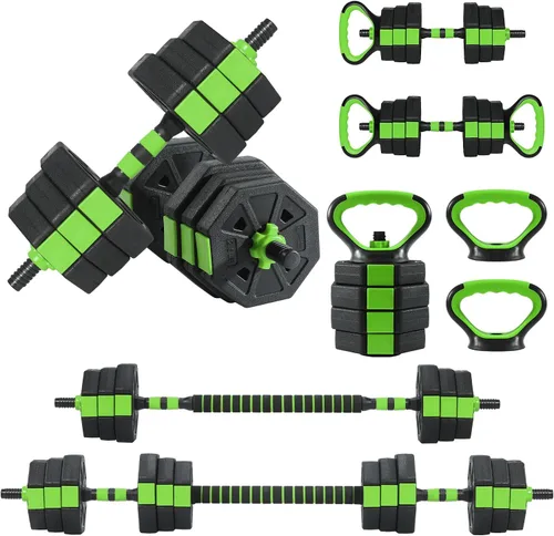 Vista 4 de 3 In 1 Octagonal Adjustable Dumbbell Set, 44/88LBSFree Weights Dumbbells with Anti-Slip Handle, Versatile Dumbbells Set of 2 with Connector for Home