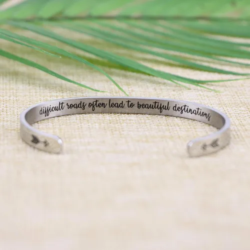 Vista 3 de Joycuff - Pulseras inspiradoras para mujer regalo personalizado para mamá pulsera con frase grabada joyas para cumpleaños