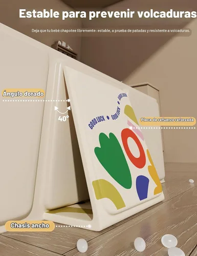 Vista 3 de Bañera de bebé plegable y portátil de 30 pulgadas para recién nacidos a 6 Blanco