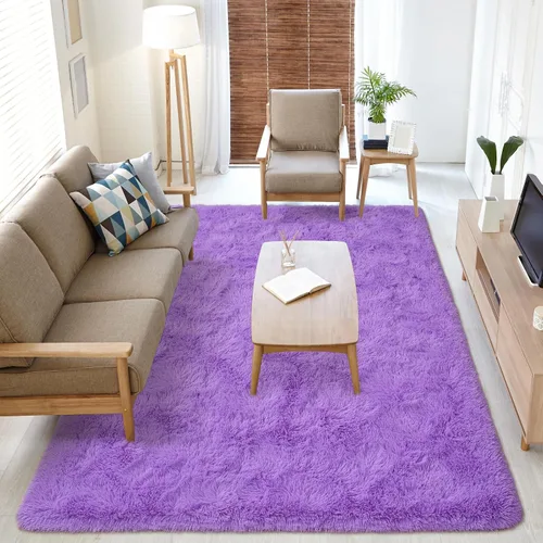 Vista 209 de Softlife Alfombra naranja para dormitorio, alfombra de felpa esponjosa para sala de estar para niñas, alfombra lanuda para niños, alfombra suave