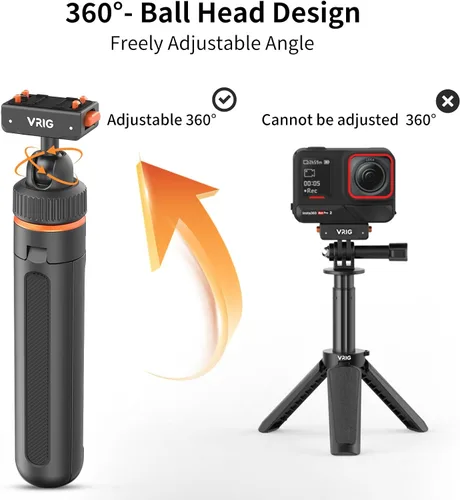 Vista 4 de VRIG 15.9" X5 Extended Mini cámara trípode para Insta360 X6/Ace Pro2