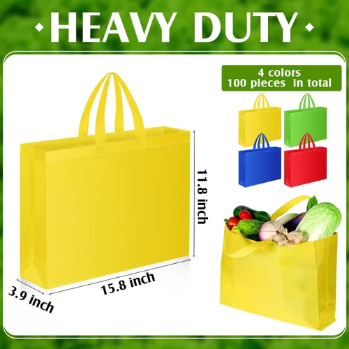 Vista 3 de Silkfly 100 bolsas tejidas reutilizables de Halloween a granel, bolsas de compras de otoño de Acción de Gracias, bolsas de compras para cumpleaños