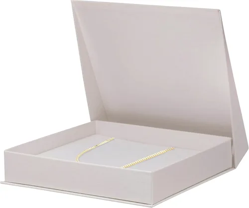Vista 18 de ALLUREPACK Caja - Caja de regalo de joyería de papel de cartón cepillado de seda con cierre en ángulo moderno de élite, interior de espuma con Negro