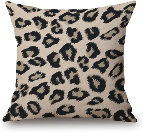 Vista 62 de Solekla Funda de almohada cuadrada de lino y algodón con flores blancas y negras, funda de cojín decorativa para sofá de 18 x 18 pulgadas Sl157