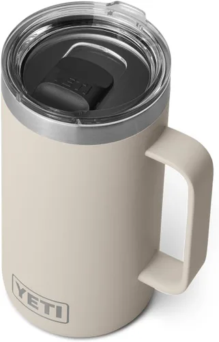 Vista 24 de YETI Rambler - Taza de 14 oz con aislamiento al vacío, de acero inoxidable con tapa MagSlider, color inoxidable Azul (Nordic blue)
