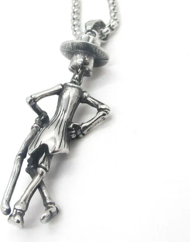 Vista 2 de Hip Hop Halloween esqueleto cráneo colgante collar de acero inoxidable joyería hombres mujeres con cadena de 24.8 in