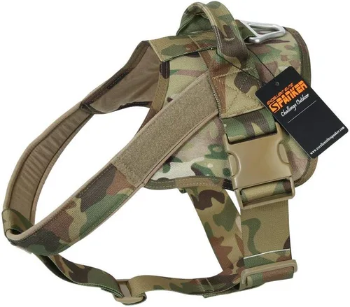 Vista 10 de EXCELLENT ELITE SPANKER Arnés táctico para perro, arnés de patrulla militar, chaleco de servicio para perro, chaleco militar para perro, chaleco