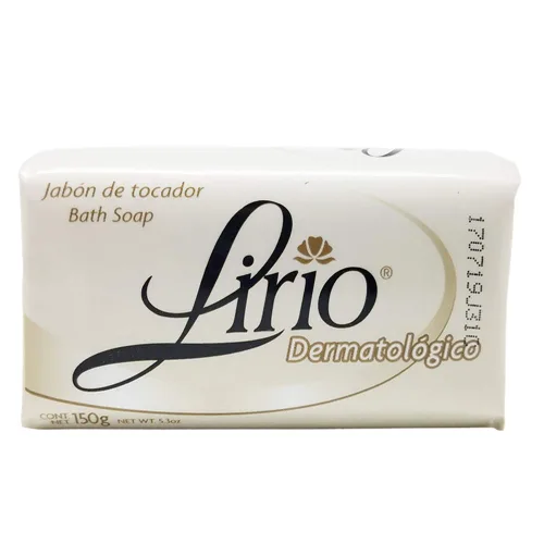 Vista 2 de Lirio Jabón en barra Dermatologico. Jabón antibacteriano enriquecido con glicerina. Para uso diario. Adecuado para todo tipo de piel. 5.3 onzas.