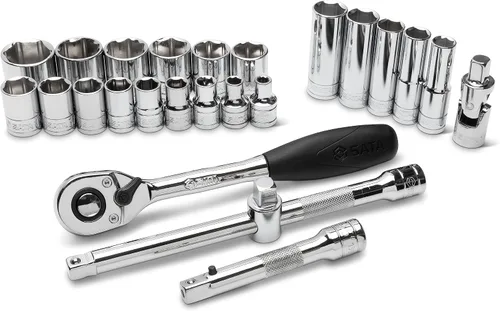 Vista 5 de SATA 25 Pc. 1/2" Dr. 6 Pt. Juego de bandejas de zócalos, SAE - ST09528