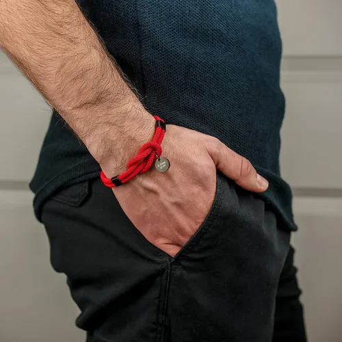 Vista 4 de globi Paracord - Pulsera de cuerda trenzada para hombres y mujeres pulsera ligera náutica unisex con cierre magnético de acero inoxidable Fibra