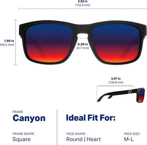 Vista 5 de Blenders Eyewear Canyon Gafas de sol polarizadas Estilo activo, marco duradero 100% protección UV Unisex