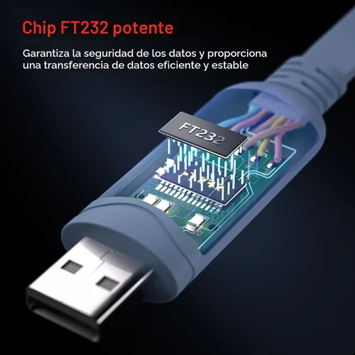 Vista 6 de Cable de consola USB, cable de consola USB a RJ45 para routers/AP de Cisco, router/switch para Windows, Mac, Linux (1.8m, azul)