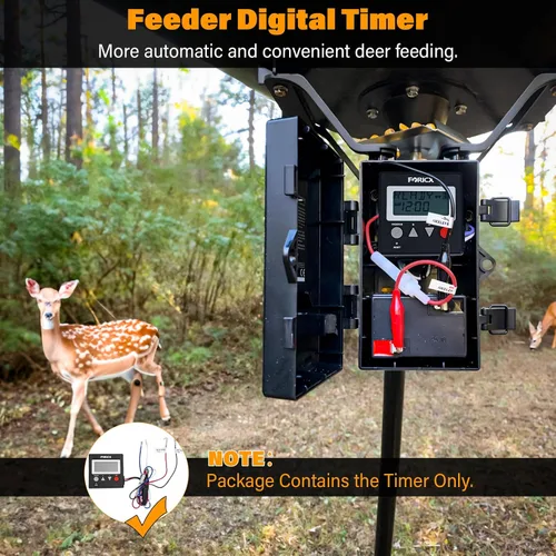 Vista 3 de Temporizador digital para comedero de ciervos, temporizador digital de 6 V/12 V para comedero de ciervos y comedero de cabras, temporizador