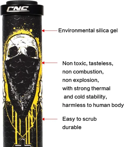 Vista 3 de Chooee - Puños de bicicleta de silicona, puños de manillar de gel de sílice con bloqueo para bicicleta de montaña MTB