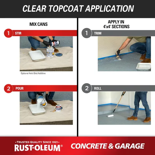 Vista 32 de Rust-Oleum 225359-2PK - Pintura e imprimación para pisos de concreto y garaje, galón, gris armadura satinada, paquete de 2
