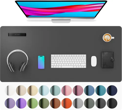 Vista 44 de Aothia - Protector de escritorio de cuero sintético grande, base antideslizante para mouse y superficie para escribir, impermeable, fácil de Agua
