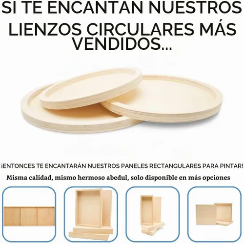 Vista 5 de Panel circular de madera de 8-3/16 pulgadas de diámetro, paquete de 1 tablero de lienzo redondo, bandejas de madera sin terminar para manualidades