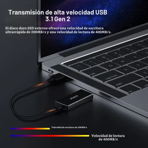 Vista 5 de JOIOT SSD externo portátil de 250 GB, SSD portátil USB 3.2 tipo C, unidad externa de estado sólido ultraligera, mini unidad de estado sólido