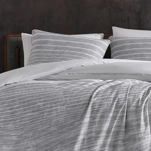 Vista 7 de Kenneth Cole New York - Juego de funda de edredón tamaño King, ropa de cama reversible de algodón con fundas a juego, decoración moderna del hogar