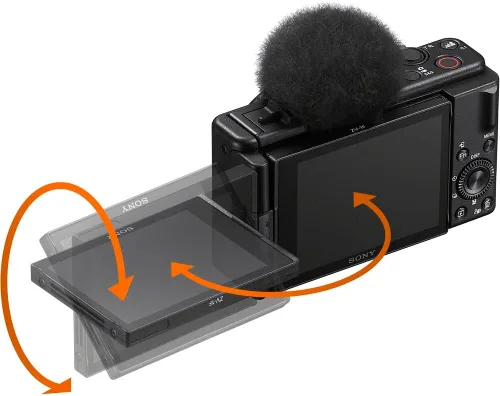 Vista 6 de Sony ZV-1F Cámara para Vlog (Negro) 20.1 MP Sensor de 1” Lente ultra gran angular de 20mm Video 4K Kit compacto para creadores con estuche
