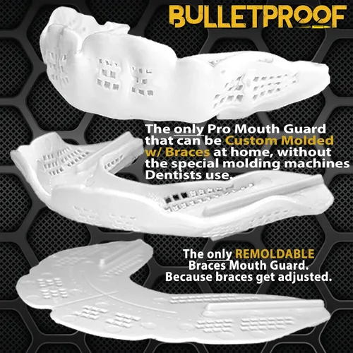 Vista 3 de Bulletproof Kevlar - Protector bucal transpirable, delgado y resistente, para fútbol, baloncesto, lacrosse, boxeo, JKK, lucha libre, etc., guarda