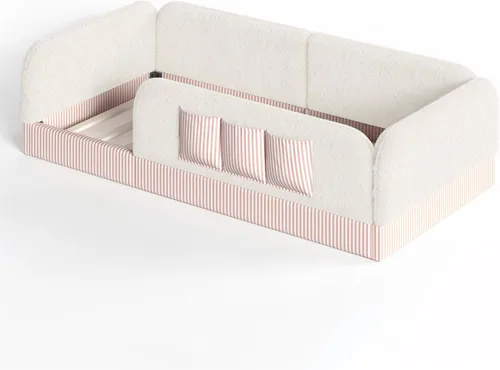 Vista 7 de Bellemave Cama Montessori tapizada individual con bolsillo de Beige