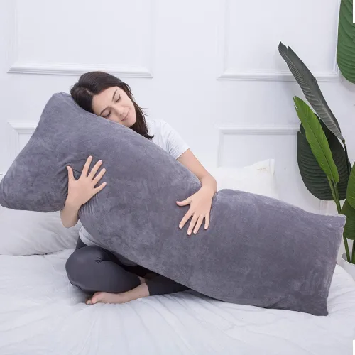 Vista 6 de 1 MIDDLE ONE Almohada de cuerpo completo para adultos, sueño prolongado, almohadas grandes, firme y grande con funda de terciopelo, 20 x 54 pulgadas