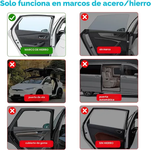 Vista 6 de Parasoles para Ventanas de Automóvil, 2 Piezas Magnético de Doble Capa Parasol Auto para Ventanas Laterales Privacidad Coberturas Completas/Opciones