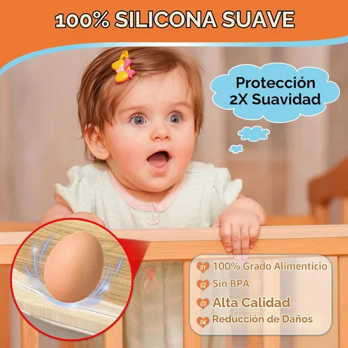 Vista 2 de Loiion Protector de bordes, 100% silicona, protectores de esquinas suaves para niños, adhesivo precintado, parachoques de seguridad para esquinas