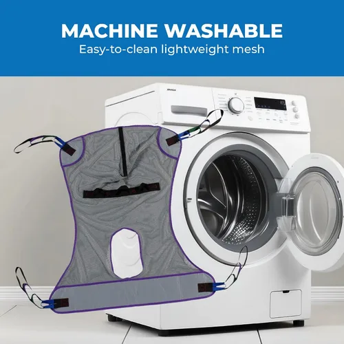 Vista 7 de Patient Aid Eslinga cómoda de cuerpo completo – Tela de malla fácil de lavar para baño y aseo – Cómodo levantamiento seguro para personas mayores