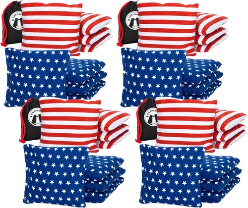 Vista 8 de GoSports Official Regulation Cornhole Bean Bags Set of 8 – for Competitive Cornhole Games - All Weather - American Stars and Stripes or Red and Blue