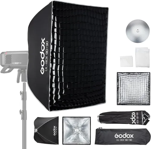 Vista 10 de Godox Mini Softbox 30cm*45cm/ 11.8in*17.7in with Grid Bowens Mount Softbox Caja de luz compacta de iluminación de fotografía de ajuste rápido