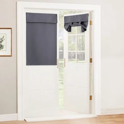 Vista 103 de RYB HOME 2 paneles 100% opacos para puerta de aula, 8 pulgadas de ancho x 36 pulgadas de largo, color beige biscotti, sin taladro, para ventana