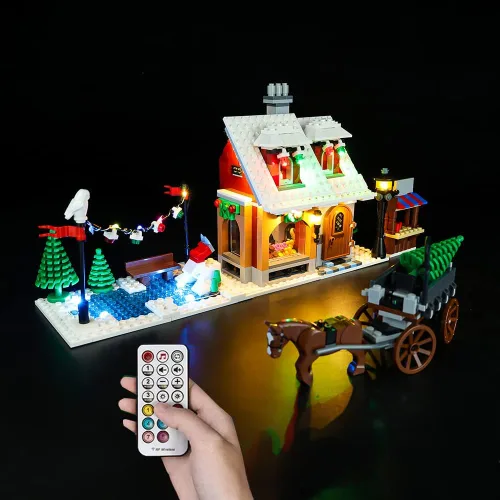 Vista 9 de Kit de luces LED compatible con Lego 10216, kit de iluminación de construcción para (Creator Holiday Bakery). (Solo kit de luz Led) (versión clásica)