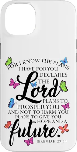 Vista 14 de iPhone 16 Christian Faith Jeremiah 29 11 Inspiring Butterfly Art Women Case