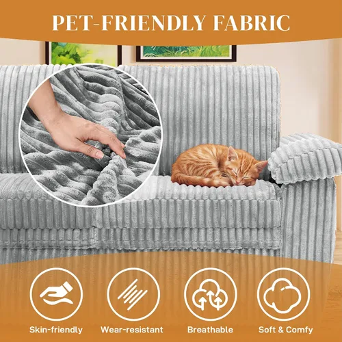 Vista 7 de Sofá cama modular modular con cama extraíble, 104 pulgadas en forma de U de 7 asientos, sofás seccionales para sala de estar, cómodo sofá cama