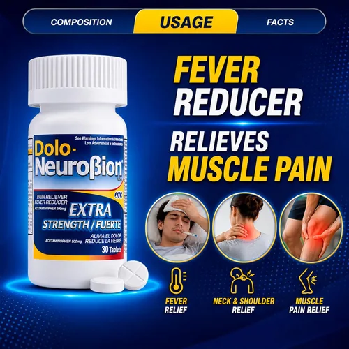Vista 6 de Dolo Neurobion 30 Tabletas - Analgésico, Reductor de Fiebre, Extra Fuerte, Fuerte, Alivia el Dolor, Reduce la Fiebre