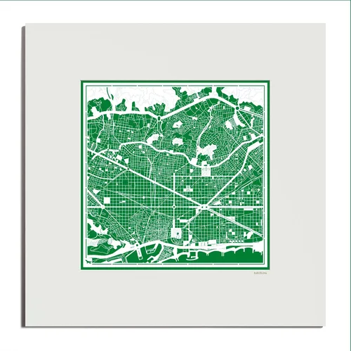 Vista 74 de O3 Design Studio Mapa de corte de papel de París, color negro mate, 20 x 20 pulgadas, arte en papel