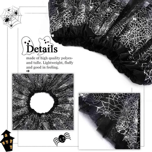 Vista 4 de Nicute Falda tutú para mujer, falda de tul en capas, falda de baile de araña, cosplay, disfraz de tutú de Halloween para mujeres y niñas