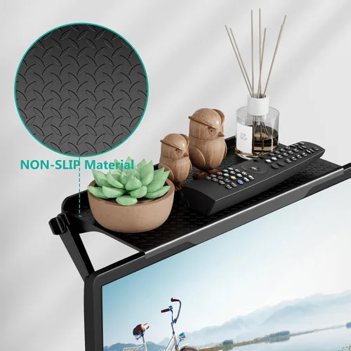 Vista 6 de WALI Soporte universal para barra de sonido, 2 piezas sin taladrar estante Negro