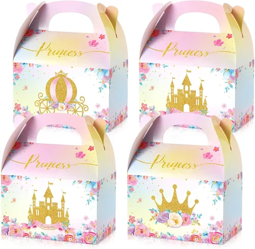 Vista 9 de Caja de regalo Nezyo Princesa y Príncipe - Cajas de regalo de cartón con corona rosa y azul para cumpleaños de niño o niña