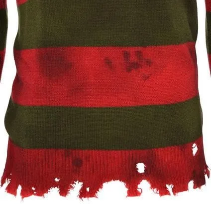 Vista 4 de Party City - Disfraz de Freddy Krueger para adultos, Pesadilla en Elm Street, disfraz incluye suéter de manga larga con patrón de rayas, disfraces