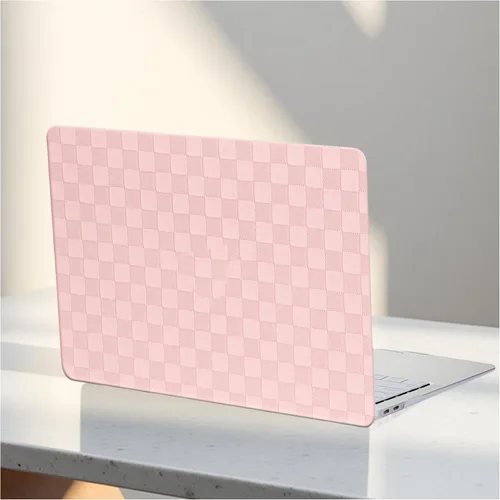 Vista 18 de Funda compatible con MacBook Air de 13 pulgadas (versión 2010-2017). Modelos: A1466 / A1369, funda rígida de piel crema texturizada a cuadros, sin
