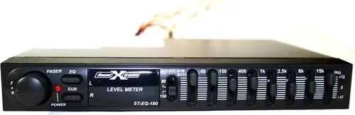 Vista 2 de Ecualizador gráfico estéreo pasivo de 7 bandas con control Fader ST-EQ-180