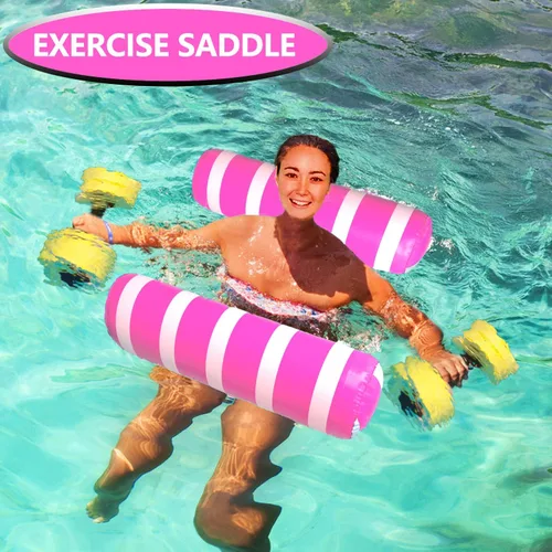Vista 4 de Paquete de 5 flotadores inflables para piscina, hamacas de agua de tamaño adulto, flotadores de hamaca para adultos, juguetes flotantes multiusos 4