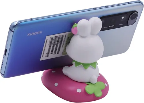 Vista 6 de Lindo conejo teléfono móvil soporte animal Smartphone escritorio soporte para todos los teléfonos móviles Bunny teléfono soporte escritorio ornamento