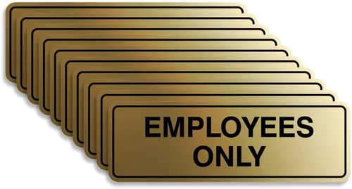 Vista 45 de Letrero estándar de solo empleados - Negro - Pequeño (1 paquete)
